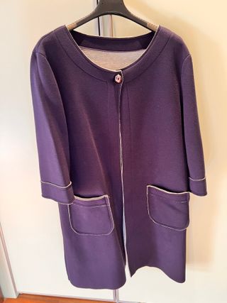 Spolverino blu con bottone