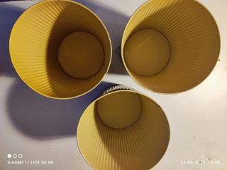Set tre cestini in metallo vintage