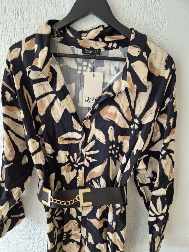 Vestido camisero con cinturon. Black Fri