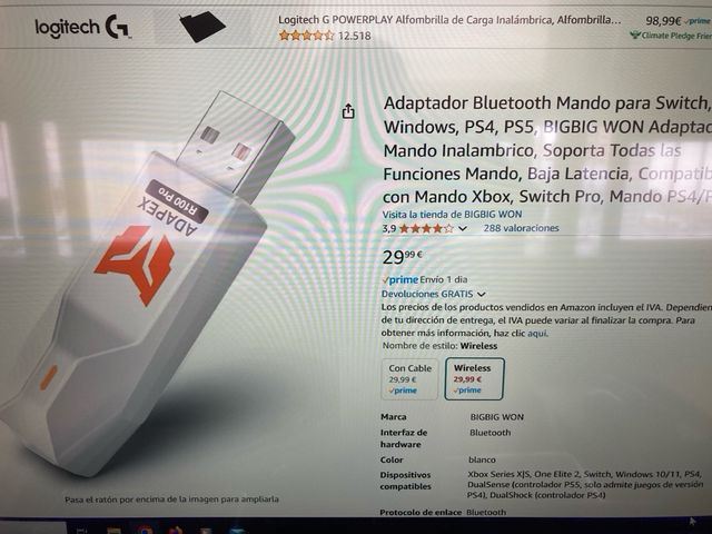 Adaptador bluetooth mandos consolas