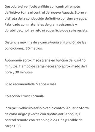 Coche Radiocontrol Exost Aquatic Storm