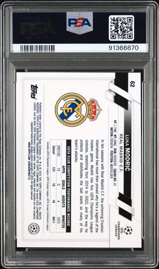 ⚽ Cromo LUKA MODRIC #62 👉 PSA 10  👀POP 1