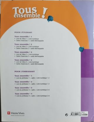 Libro de texto francés Tous ensamble!