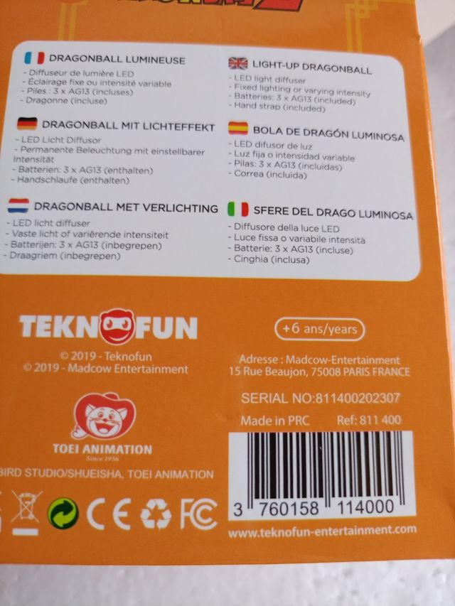 2 (DOS) Lámparitas LED decorativa Dragón Ball Z