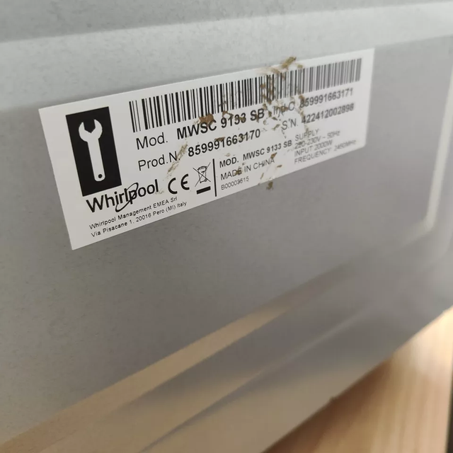 Whirlpool MWSC 9133 SB Chef Microonde. 556107