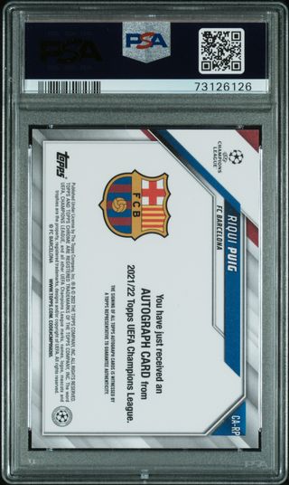 ⚽ Cromo Firmado RIQUI PUIG #RP 👉 PSA 10