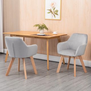 Set 2 Sedie Sala da Pranzo con Gambe in Legno, Sed