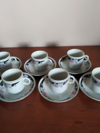 Juego de café de tazas mini. 6 servicios
