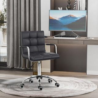 Sedia da Ufficio Ergonomica in pelle PU Nero, Sedi