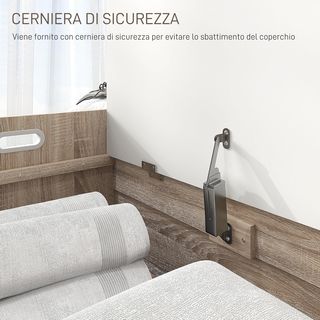 Cassapanca in Legno Moderna con Schienale, Panca C