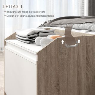 Cassapanca in Legno Moderna con Schienale, Panca C