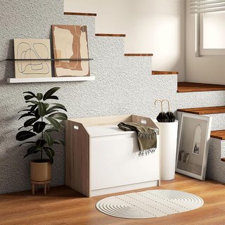 Cassapanca in Legno Moderna con Schienale, Panca C