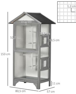 Jaula pájaros exterior gris NUEVA