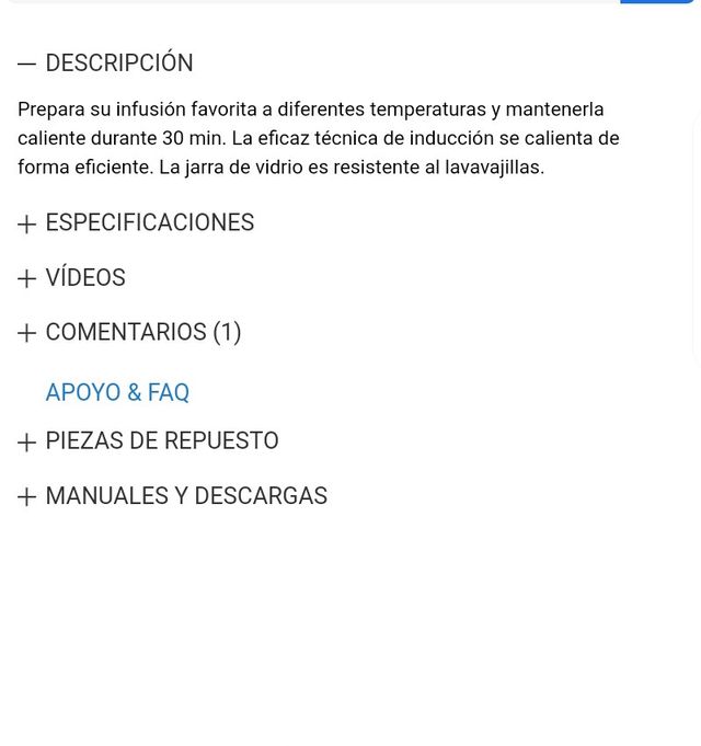 Hervidor de agua e infusiones Princess 1700W