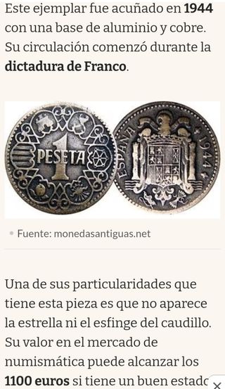 1 PESETA 1944 FRANCO.OPORTUNIDAD