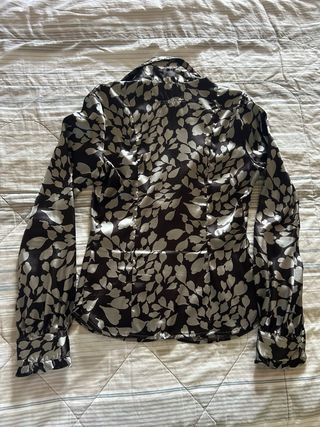 Camicia marrone cin stamoe grigie Benetton