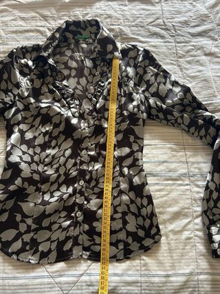 Camicia marrone cin stamoe grigie Benetton