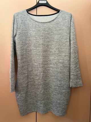 Vestito grigio da donna con tasche