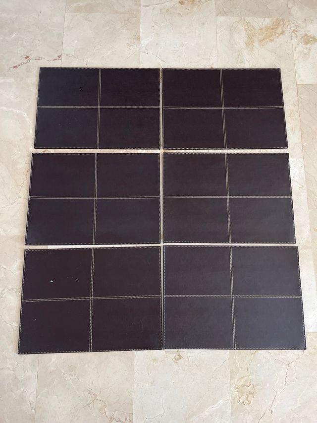 6 salvamanteles de cuero