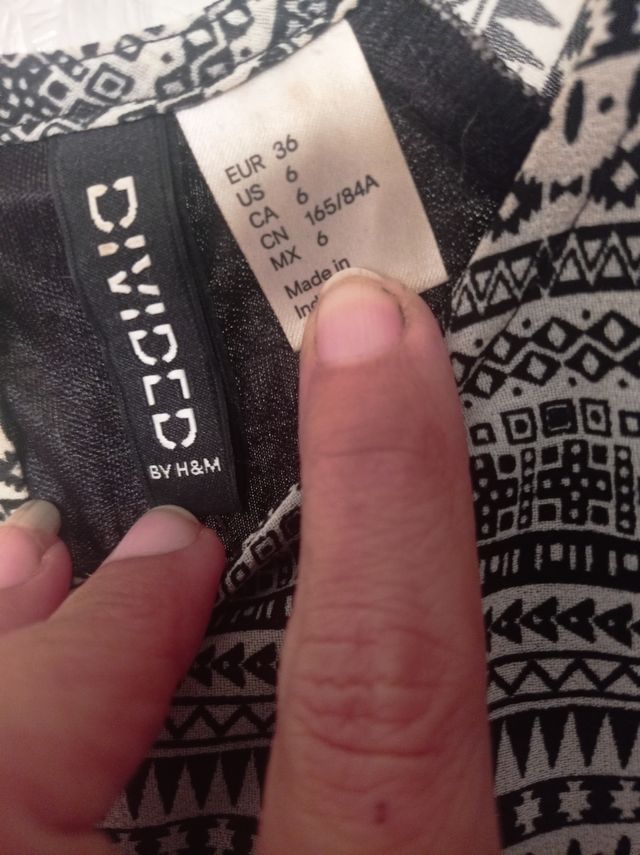 Vestido H&M verano negro y blanco