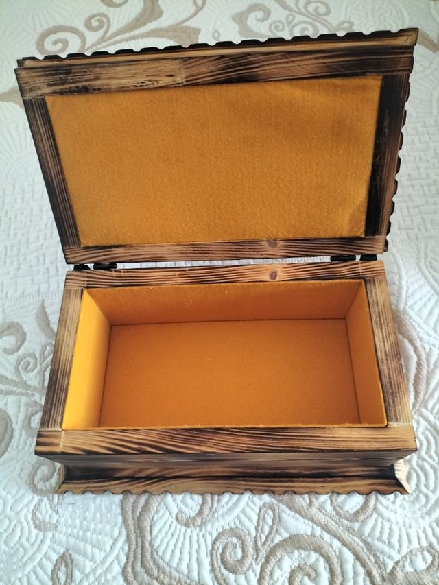 Cofre de madera forrado,caja de madera