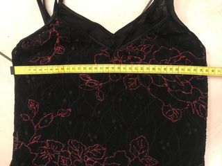 Top doppio in tulle pizzo ricamato. Taglia Unica.
