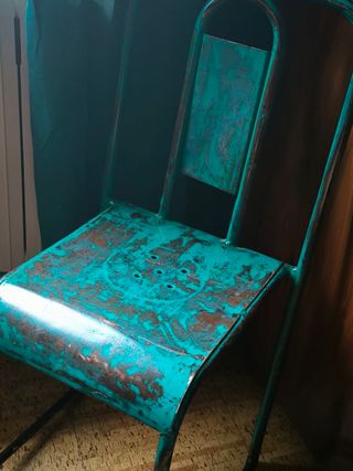 Sedie industriali in metallo vintage da officina