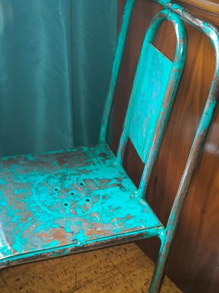 Sedie industriali in metallo vintage da officina