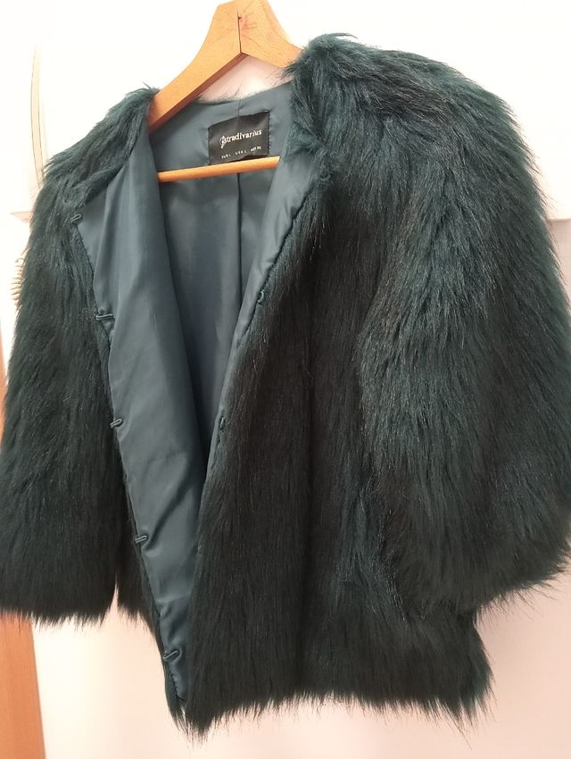 ABRIGO PELITOS‼️NUEVO‼️ NEGRO/VERDE‼️