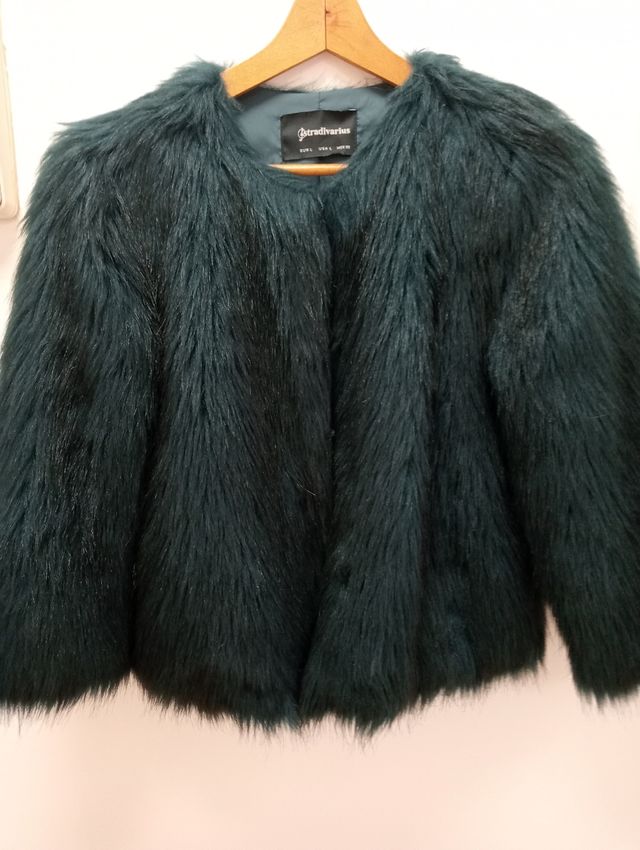 ABRIGO PELITOS‼️NUEVO‼️ NEGRO/VERDE‼️