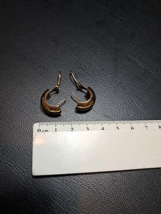 Pendientes oro forma media luna