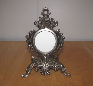 Antiguo marco francés metal plateado plata busto