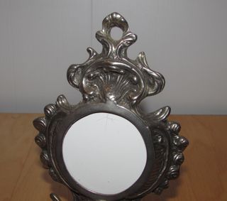 Antiguo marco francés metal plateado plata busto