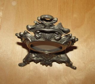 Antiguo marco francés metal plateado plata busto