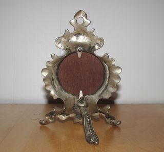 Antiguo marco francés metal plateado plata busto