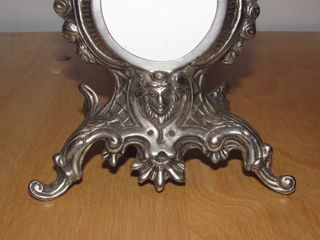 Antiguo marco francés metal plateado plata busto