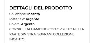 Idea Regalo Cornice argento nascita SoloSoprani