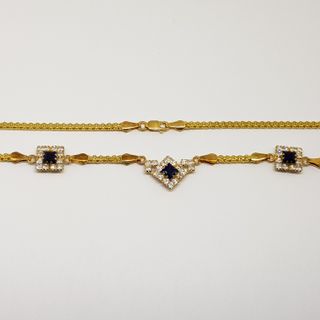 Gargantilla Oro 18K Zafiros y Circonitas