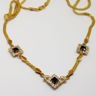 Gargantilla Oro 18K Zafiros y Circonitas