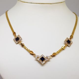 Gargantilla Oro 18K Zafiros y Circonitas