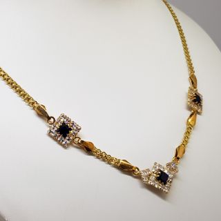 Gargantilla Oro 18K Zafiros y Circonitas