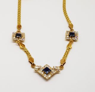 Gargantilla Oro 18K Zafiros y Circonitas