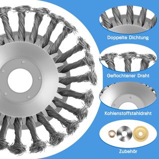 Lvelfe Cepillo para Malas Hierbas desbrozadora 8"