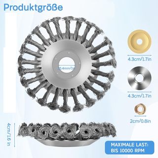 Lvelfe Cepillo para Malas Hierbas desbrozadora 8"