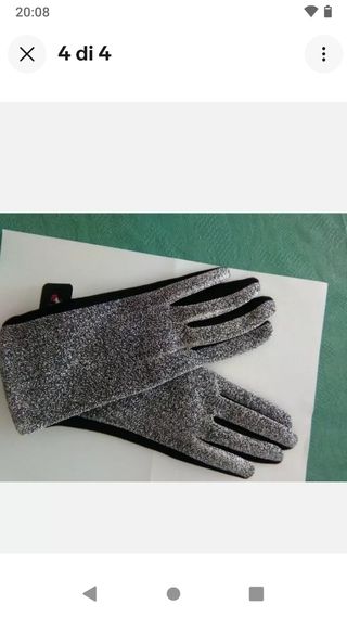 Guanti lana glitterati argento donna caldi
