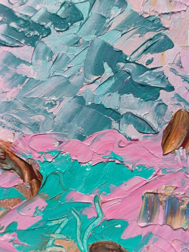 Paisaje Oleo Sobre Cartón Pintura Abstracta 15x13c