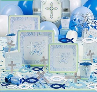 Lote decoración azul CRUZ Y PEZ