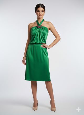 LIQUIDACION! Vestido nuevo verde talla 42