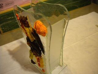 VASO + PORTA DOLCETTI DECORATI CON NATURA MORTA
