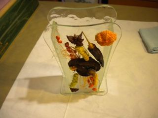 VASO + PORTA DOLCETTI DECORATI CON NATURA MORTA